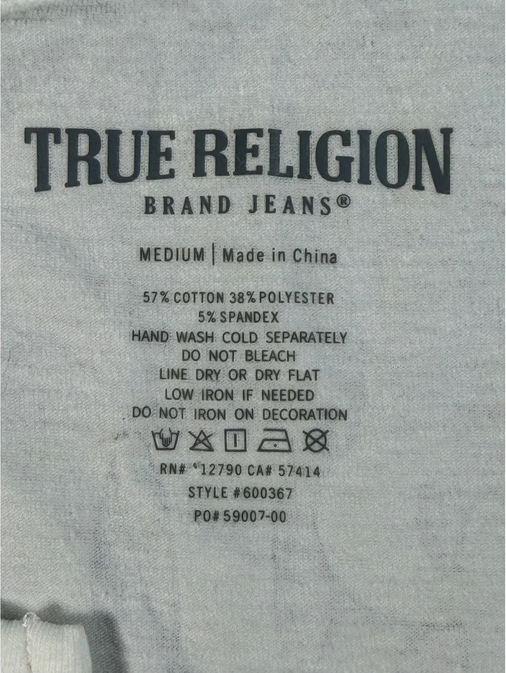 True Religion Medium White Cotton Blend T-Shirt with Logo Brand New